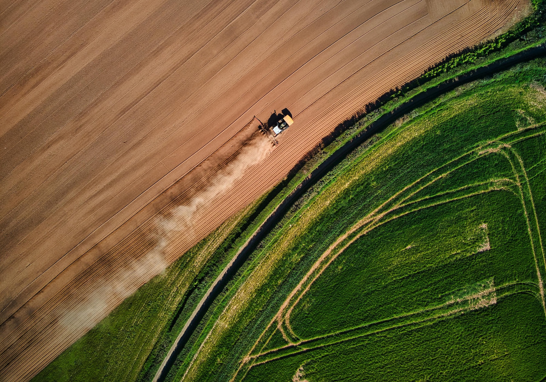 A field being plowed